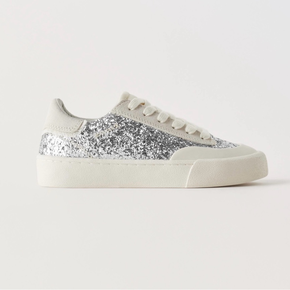 Zara Silver Glitter Sneakers